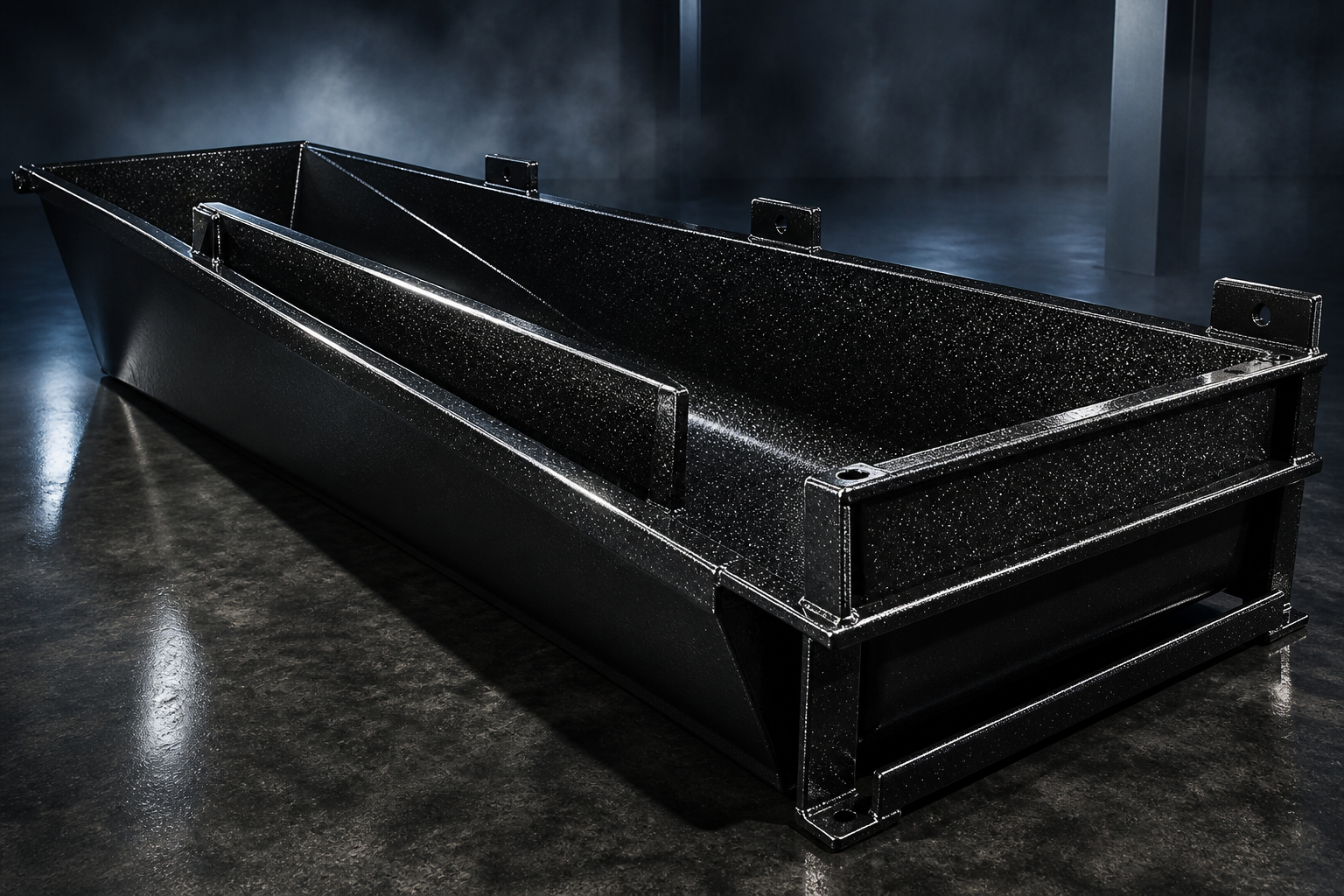 Nested sparkle-black catch pans with lifting tabs