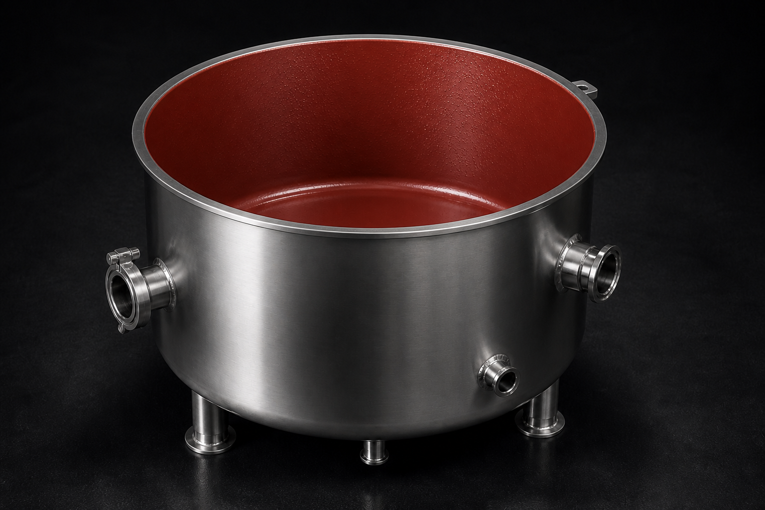Sanitary process vessel with coated interior
